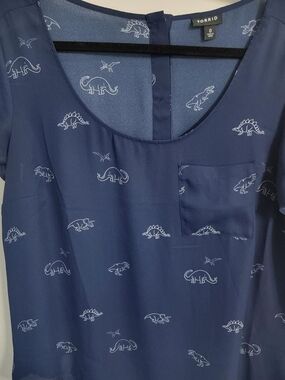 Torrid Navy Dinosaur Print Scoop Neck Top